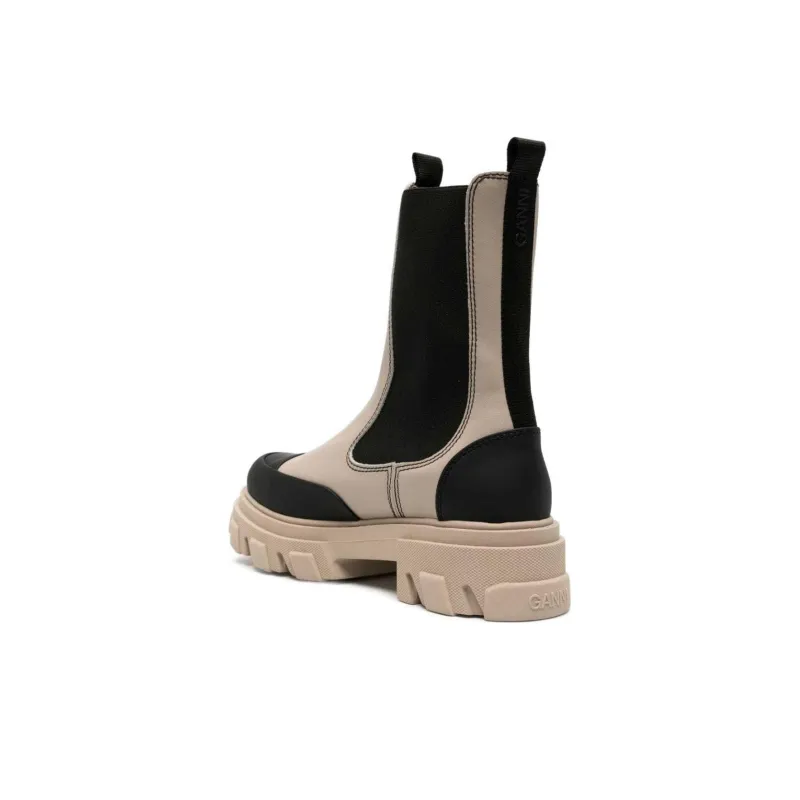 GANNI Cleated Faux-leather Chelsea Boots-3