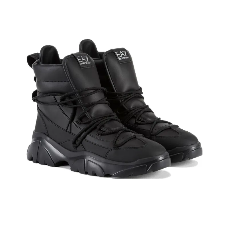 Ea7 EMPORIO ARMANI Chunky Leather Lace up Boots-3