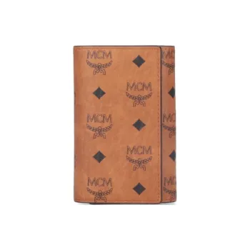 MCM Artificial Leather Key Pouch Men's Cognac