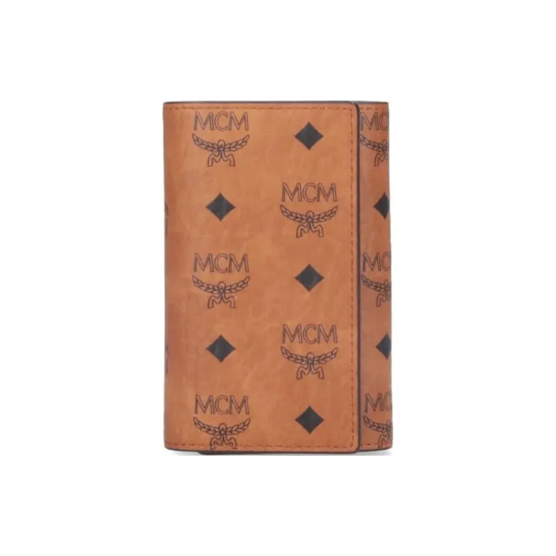 MCM Artificial Leather Key Pouch Men's Cognac-0