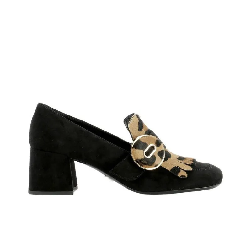 PRADA Chunky Heel High Heels 5.5cm Women's Black Brown-1