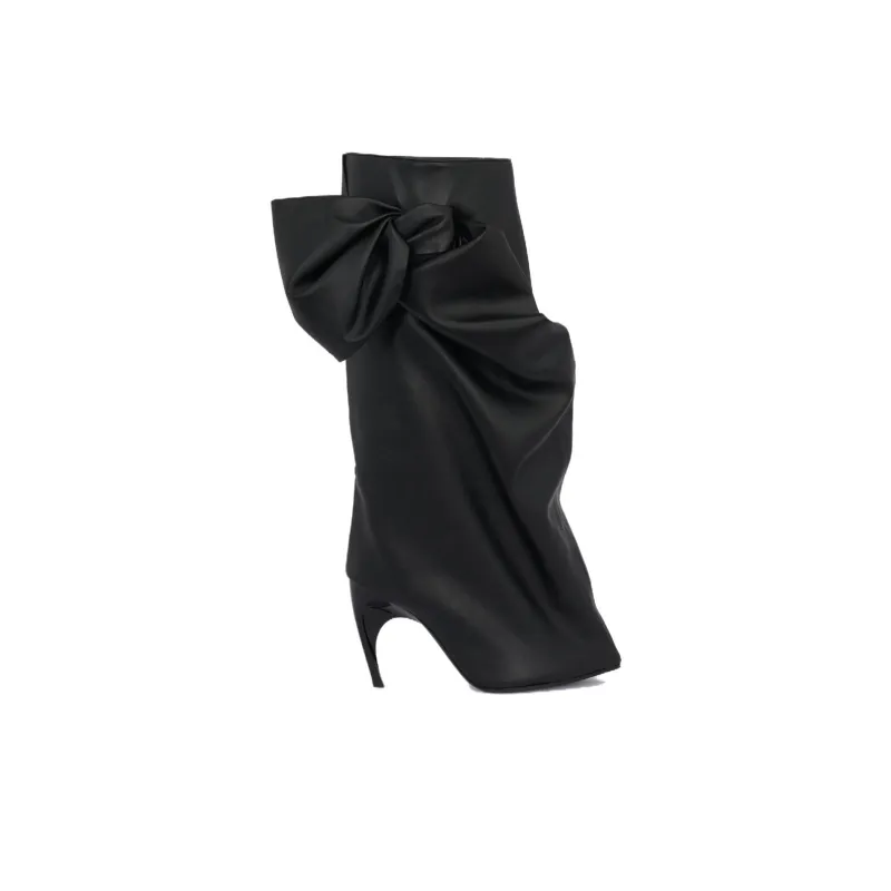 Alexander McQueen Armadillo Bow Boots 'Black' Women's-1