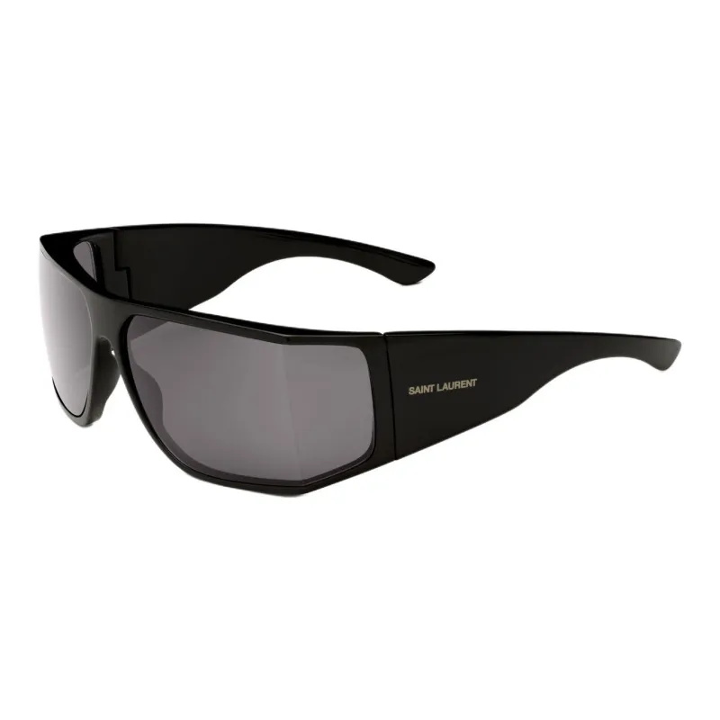 SAINT LAURENT Injection Molded Resin Plastic Peptide Irregular Shape Sunglasses Unisex Black-0