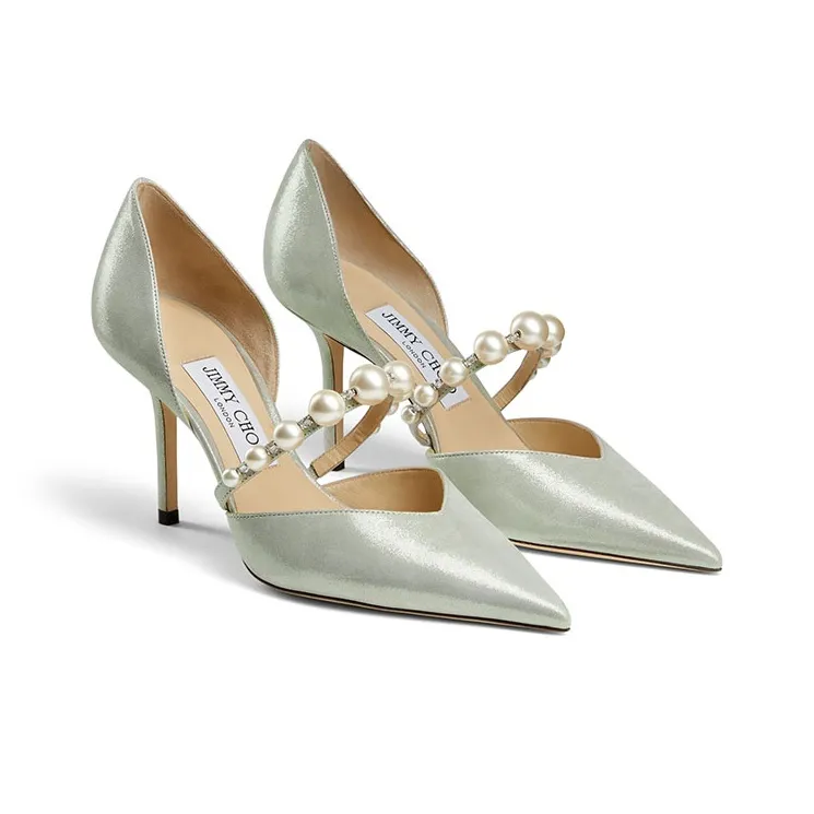 Jimmy Choo Slim Heel High Heels 8.5cm Women's Champagne-3
