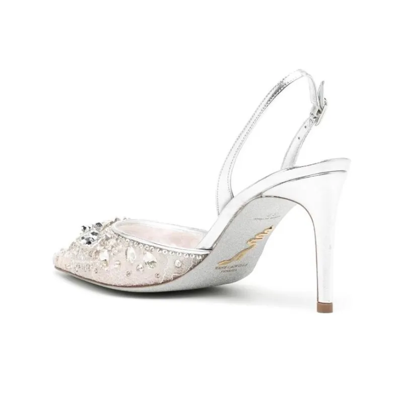 René Caovilla 70mm Crystal embellished Slingback Sandals-4