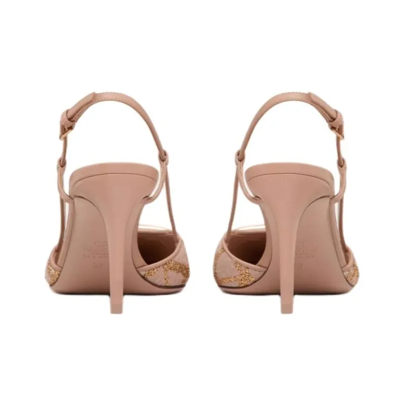 Valentino Slim Heel High Heels 8cm Women's Rose Gold-2