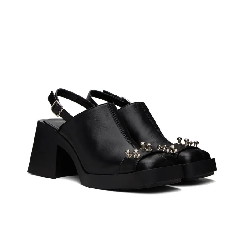 JUSTINE CLENQUET RAF Chunky Heel High Heels 8cm Women's Black-2