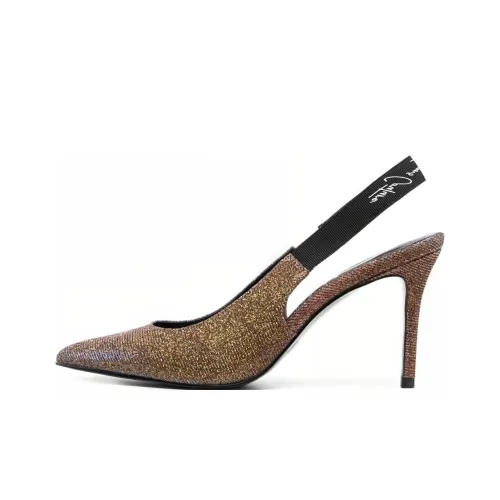 VERSACE JEANS COUTURE Slim Heel High Heels Women's Brown Yellow