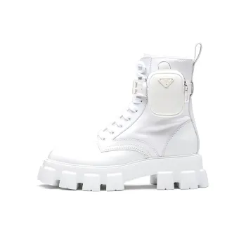 PRADA Monolith Ankle Boots Men's White