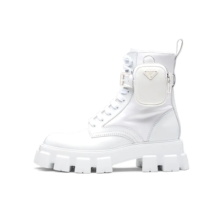 PRADA Monolith Ankle Boots Men's White-0