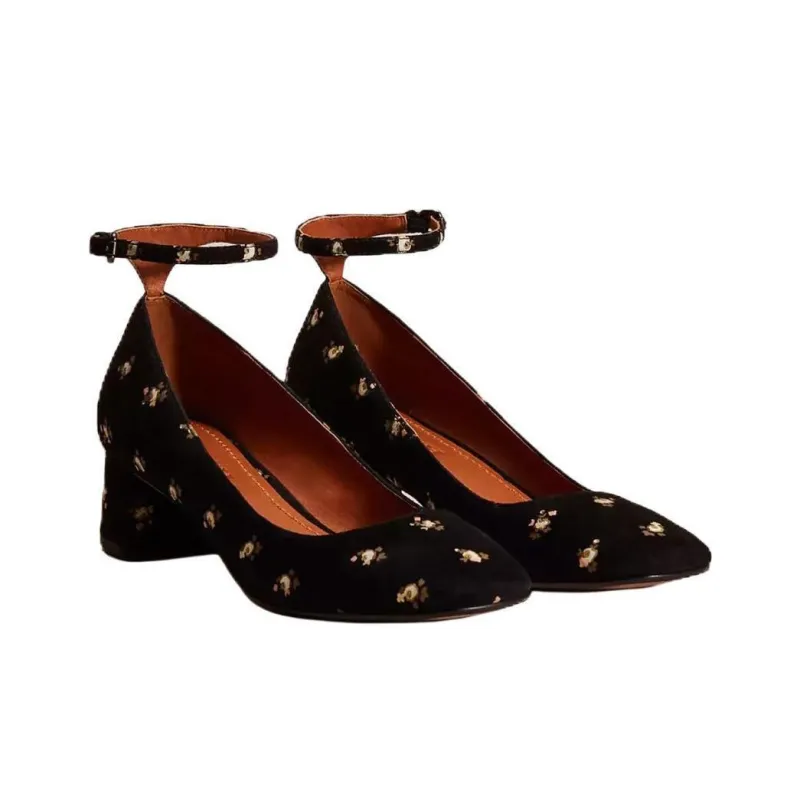 COACH Chunky Heel High Heels 4.5cm Women's Black-2