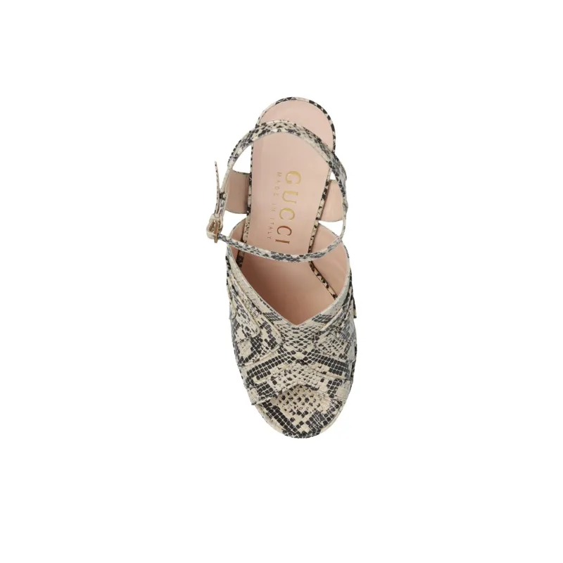 GUCCI Python-print Platform Sandals-2