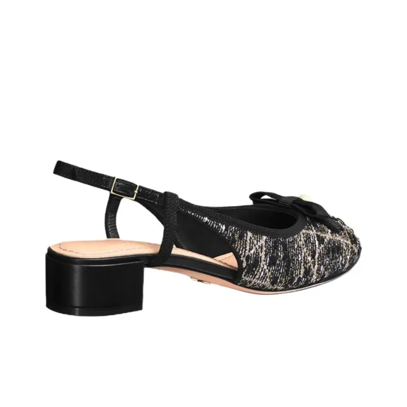 DIOR Chunky Heel High Heels 3cm Women's Black-3