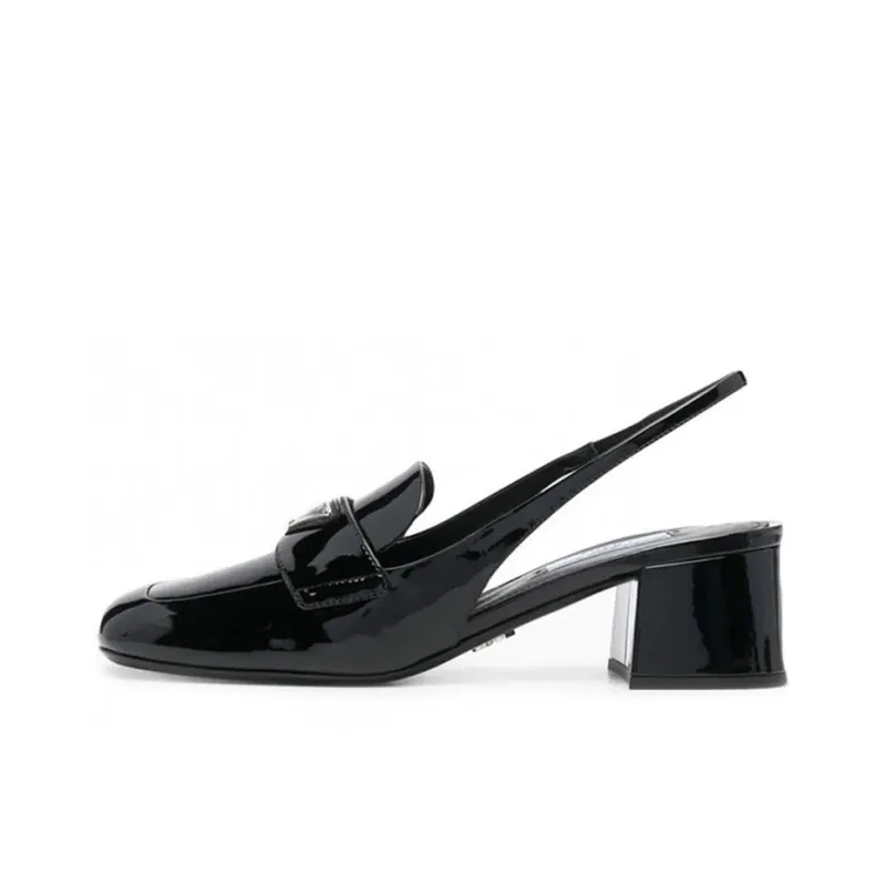 PRADA Chunky Heel High Heels 4.5cm Women's Black-0