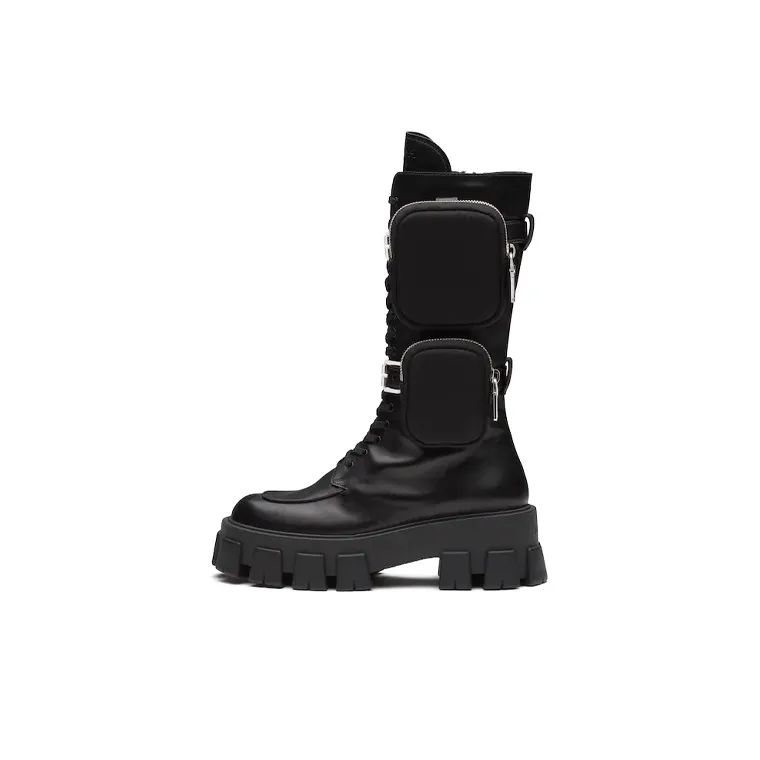 PRADA Monolith Crew Martin Boot Women's Black-0