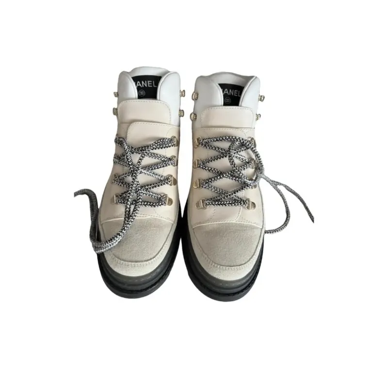 CHANEL Martin Boot Women's White-4