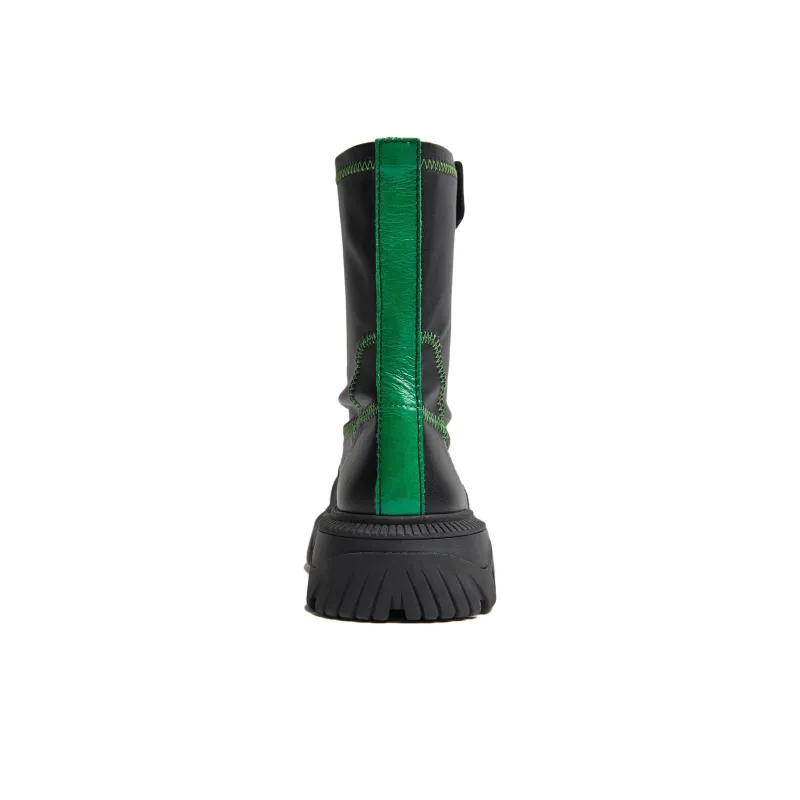 MIISTA Ankle Boots 4.5cm Women's Black Green-4
