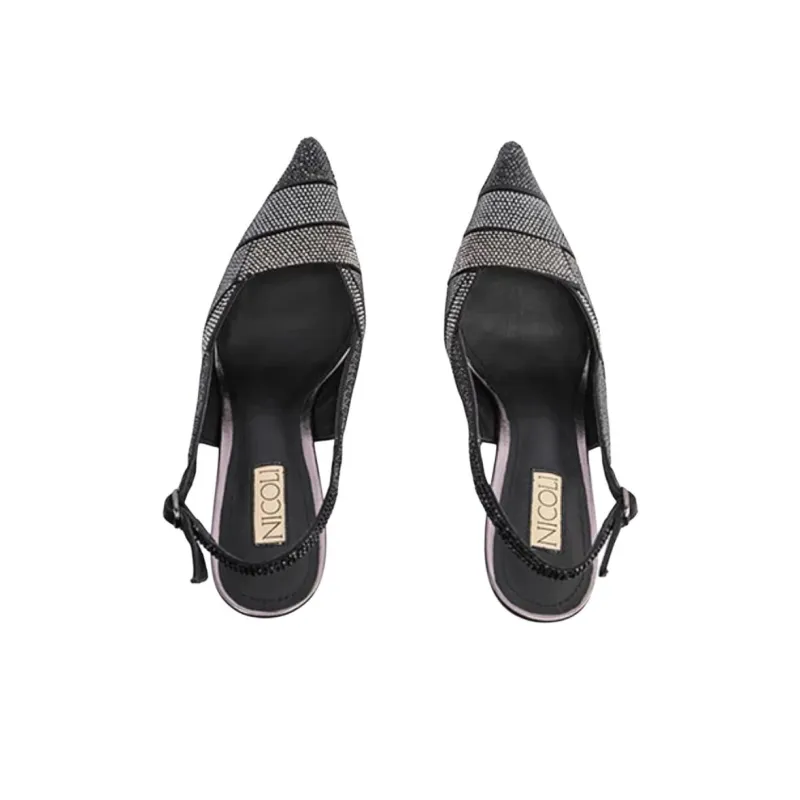 NICOLI Kyler Slim Heel High Heels 9.5cm Women's Black-4
