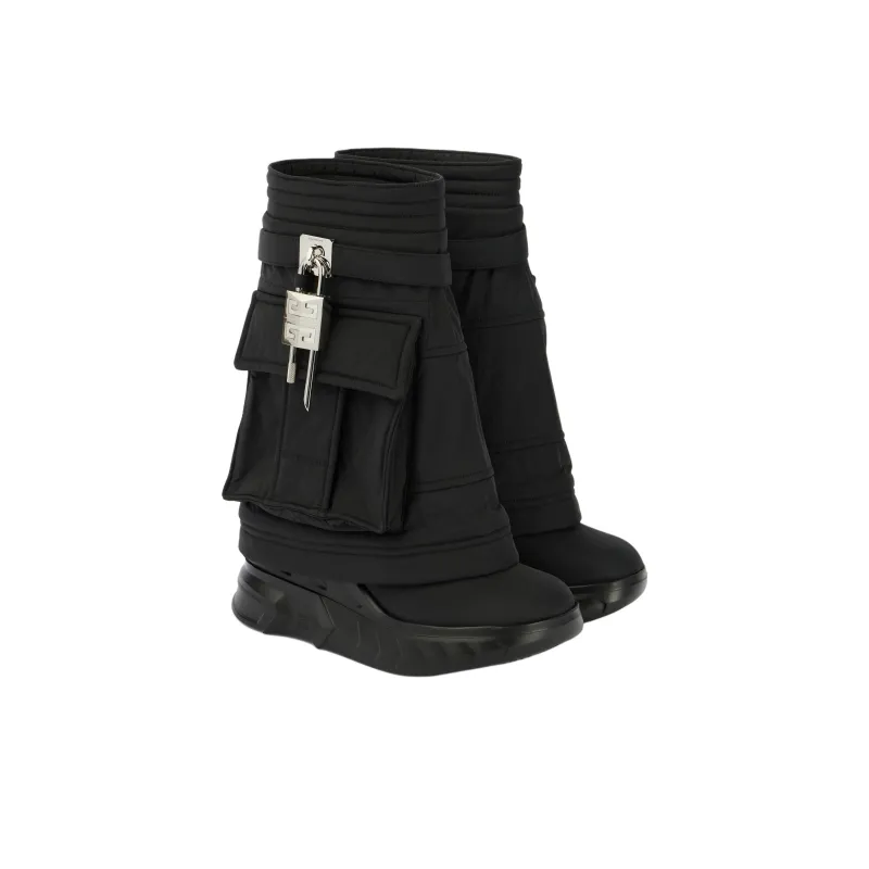 Givenchy Shark Lock Biker Ankle Boots 8.5cm Women's Black-3