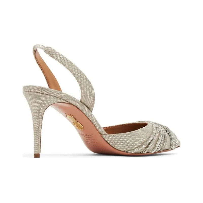 AQUAZZURA Gatsby 105mm Metallic-leather Pumps-2