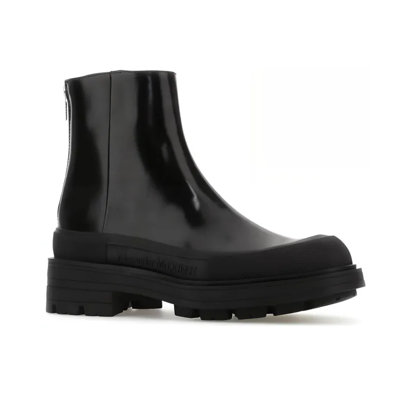 Alexander McQueen Tread Ankle Boots Black-1