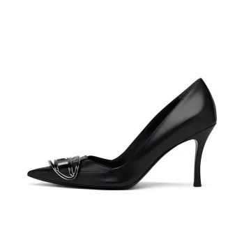 DIESEL DIESEL OVAL-D Series Slim Heel High Heels Women's Black