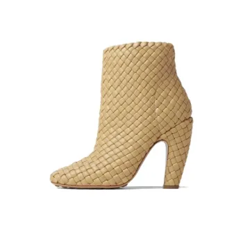 Bottega Veneta Canalazzo Ankle Boots Women's Beige