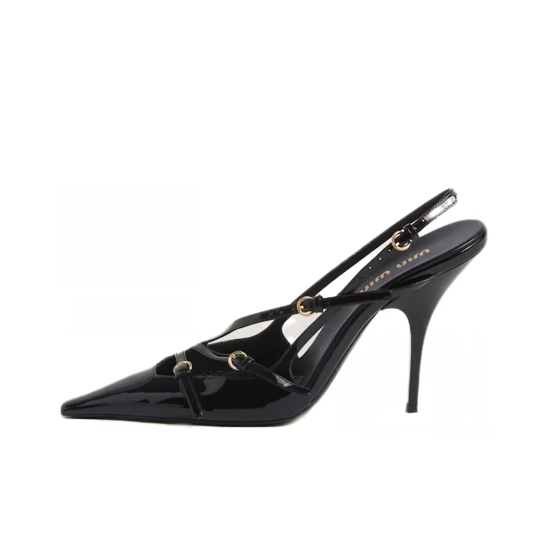 MIU MIU Buckle-embellished 105mm Slingback Pumps-0