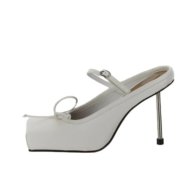 Jacquemus Slim Heel High Heels 10cm Women's Ecru-0