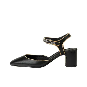 HERMES Kamilla Chunky Heel High Heels 6cm Women's Black