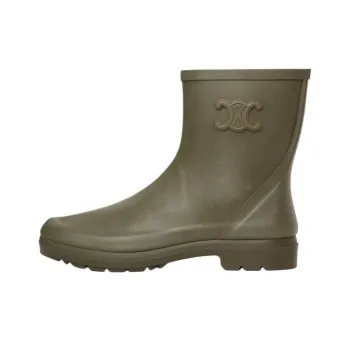 CELINE Triomphe Rain Boots Women's Green