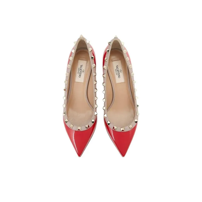 Valentino Slim Heel High Heels Women's Red-3