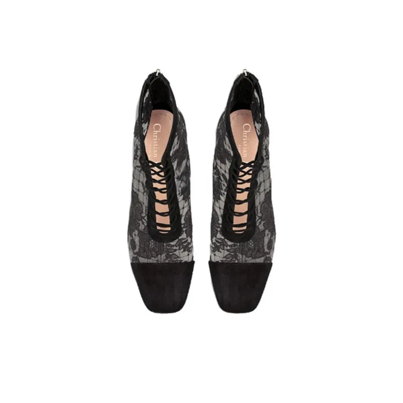 DIOR Naughtily D Ankle Boots 8cm Women's Black-4