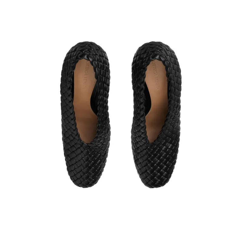 Bottega Veneta Canalazzo Chunky Heel High Heels 10cm Women's Black-4