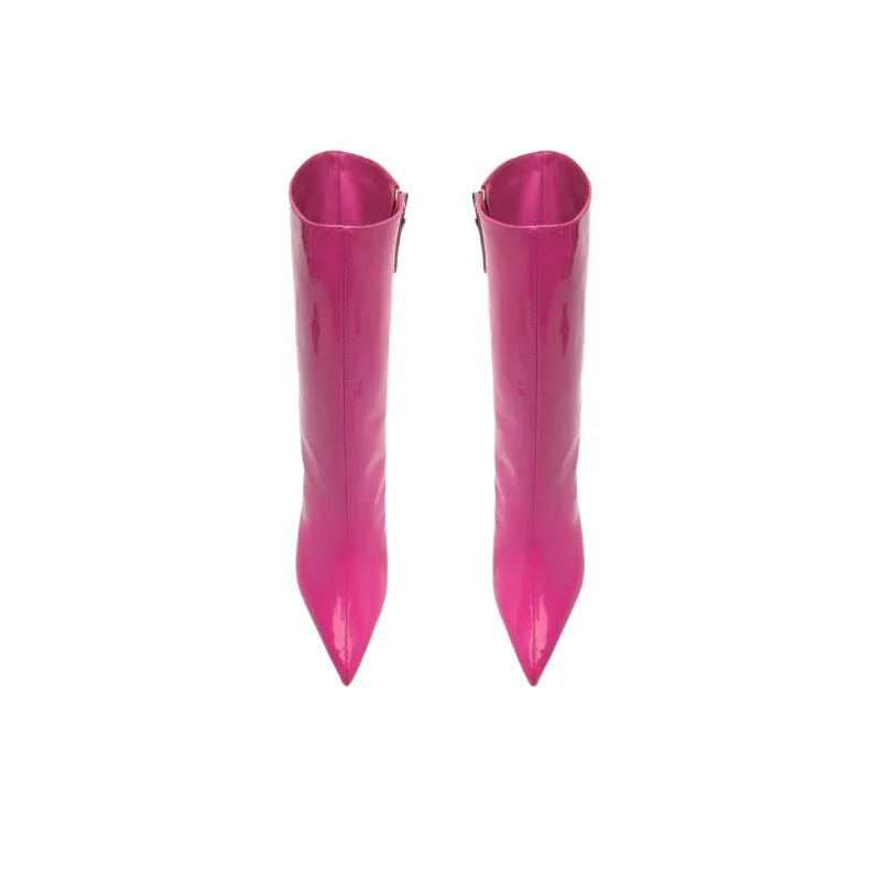 Schutz Mary Verniz Ankle Boots 10cm Women's Pink-4