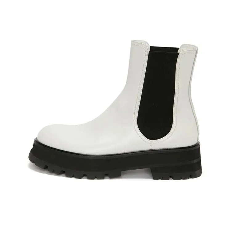 Alexander McQueen Rave Chelsea Boot White Black Women's-0
