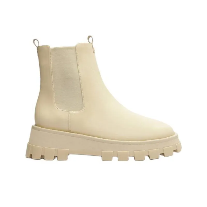 Schutz Tratorada Short Chelsea Boots 5cm Women's Beige-1