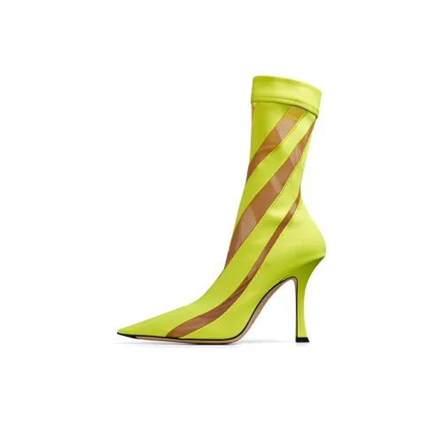 Mugler x Jimmy Choo Fashion Ankle Boots Women's Yellow Nude