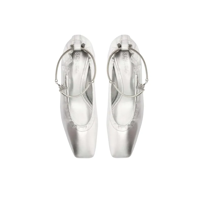 Schutz Bethany Chunky Heel High Heels 6.5cm Women's Silver-4