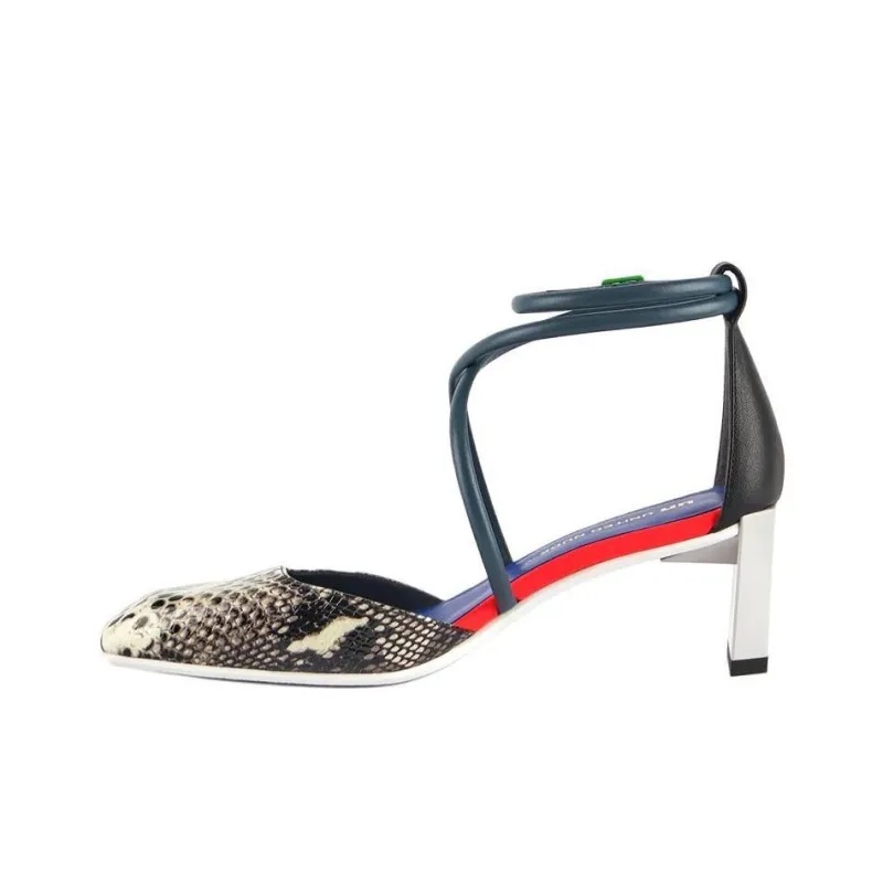UNITED NUDE Tara Su Mid Block Heel High Heels 6cm Women's Dark Blue-0