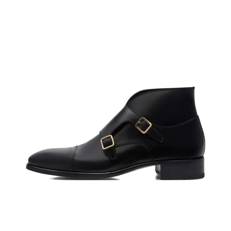 TOM FORD Elkan Ankle Boots Low Heel Men's Black-0