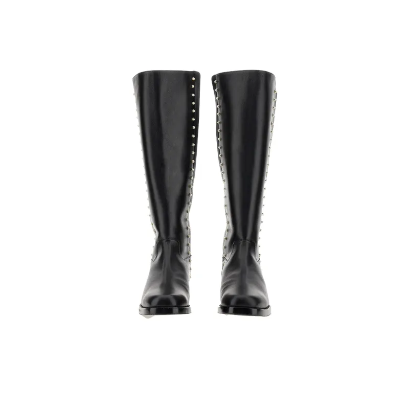 stuart weitzman Pearl-embellished Detail Boots-4