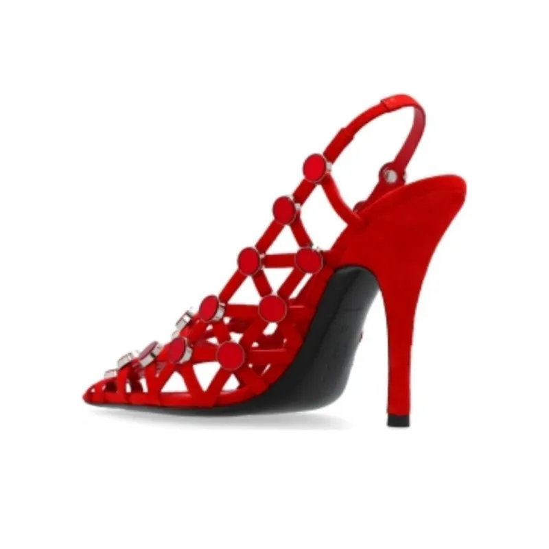 The Attico Grid Pointed Toe Pumps-3