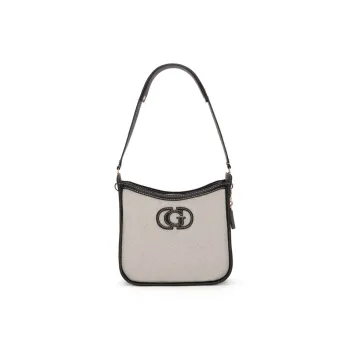 GUESS Artificial Leather Shoulder Bag Women's Black White