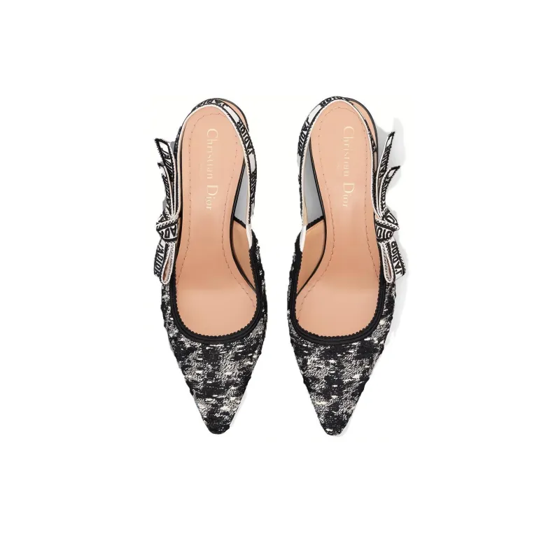 DIOR J'Adior Slim Heel High Heels 6.5cm Women's Black White-3