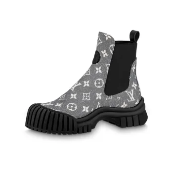 LOUIS VUITTON Ruby Short Chelsea Boots Women's Gray