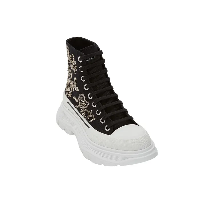 Alexander McQueen Tread Slick Boot Black Multi Crystal Women's-2
