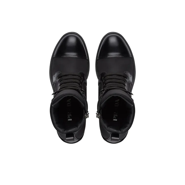 PRADA 55mm Laced Booties Black Nylon Women's-4