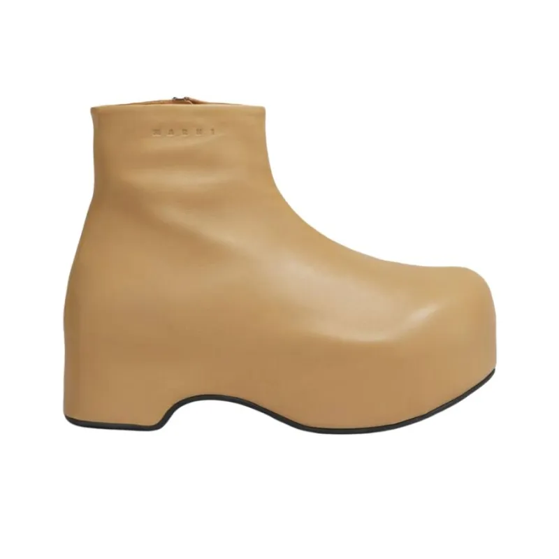 MARNI Chunky Clog Ankle Boots Women's Brown-1