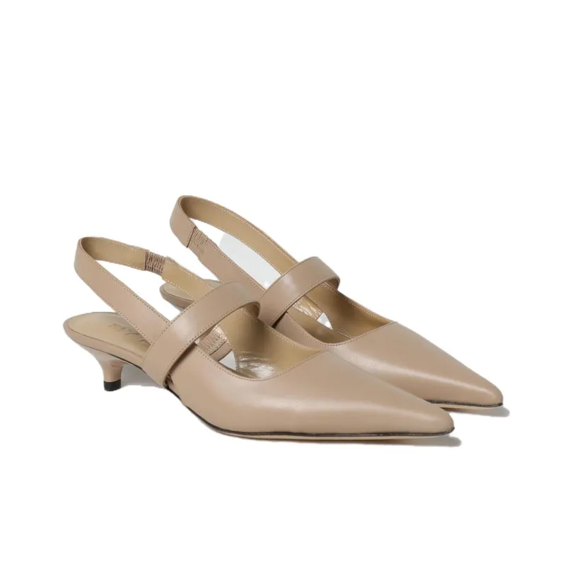 By Far Slim Heel High Heels 4cm Women's Beige-2